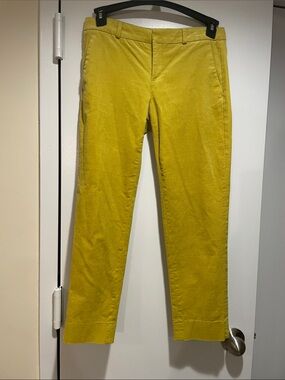 Banana Republic Women Slim Straight Corduroy Pants in Mustard Yellow